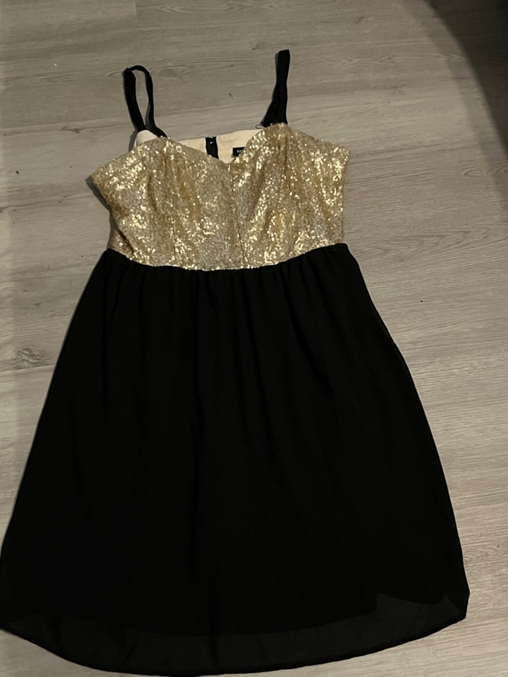 torrid Gold Sequin Bodice Black Party Dress